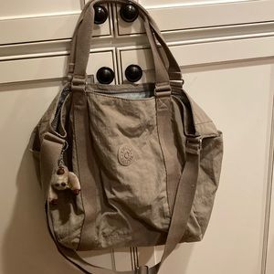 Large convertible shoulder/crossbody in taupe